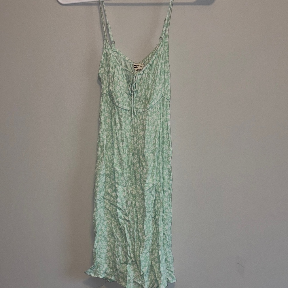 Billabong Mint Green Floral Tie-Front Dress